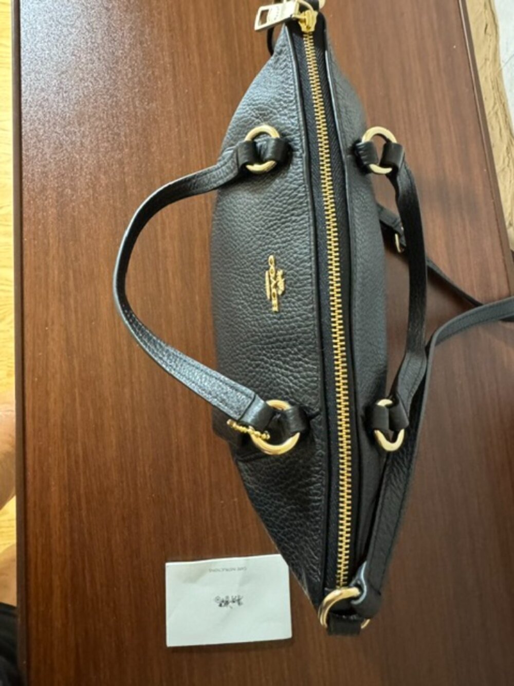 Coach Kelsey Satchel Black Pebbled Leather Gold Hardware NWOT Pristine Crossbody - Picture 10 of 11